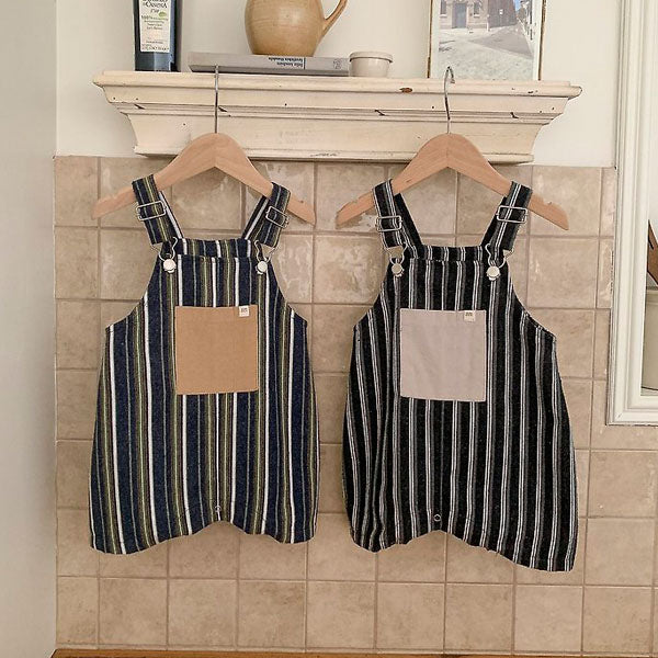 More Stripe Overall Bodysuit Korean infant bodysuit in deep blue made in Korea