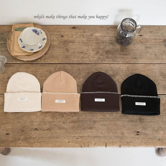 Melo Beanie Korean infant accessory in cream made in Korea