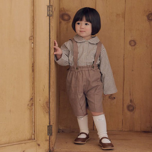Jayden Overall Pants Korean infant overall in check made in Korea