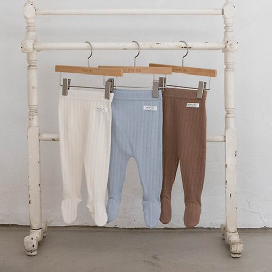 Able Footed Leggings Korean infant pants in cream made in Korea