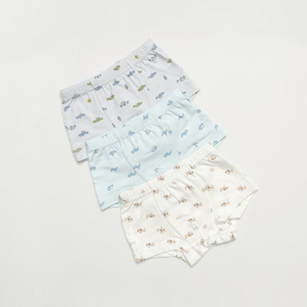 CM Ace Boxer Briefs Korean toddler underwear in solid color(3-piece set) made in Korea