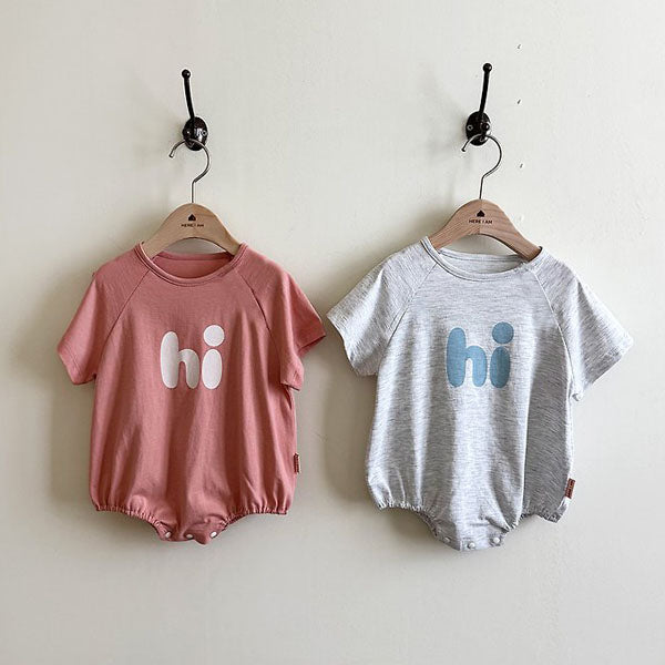 Hai Bodysuit Korean infant bodysuit in heather made in Korea
