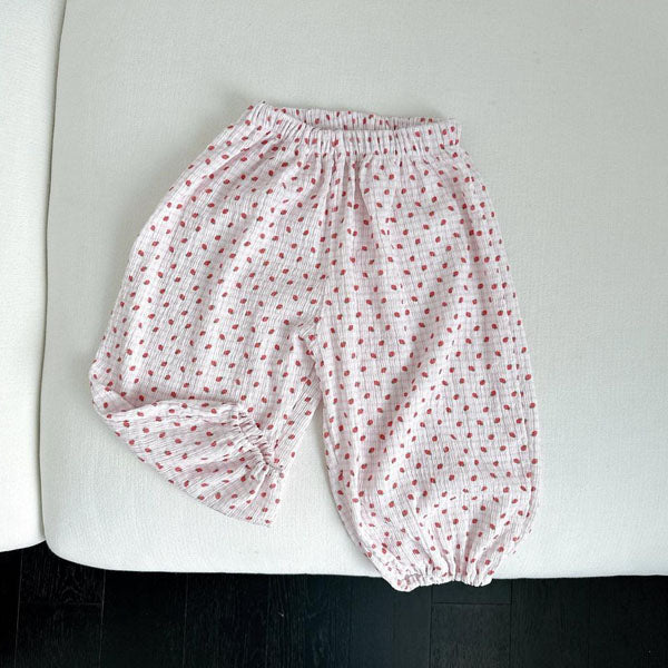 Strawberry Joggers Korean infant pants in solid color made in Korea