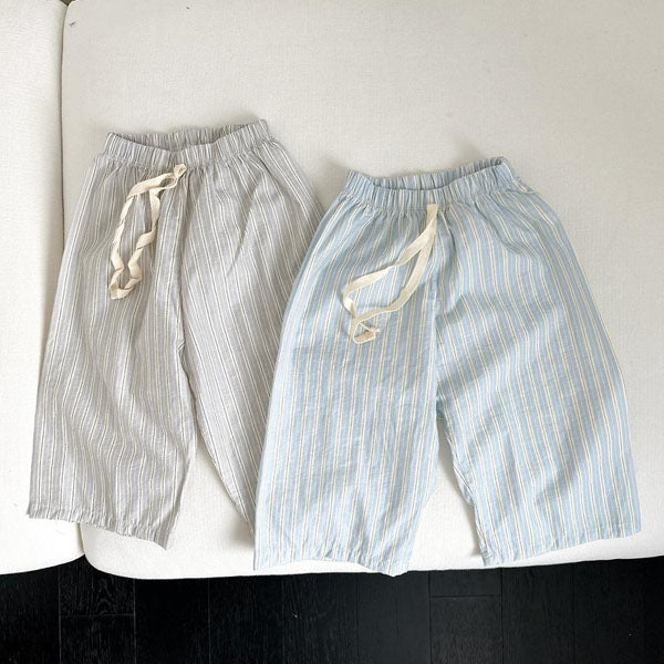 Stripe Wide-Leg Pants Korean infant pants in gray made in Korea