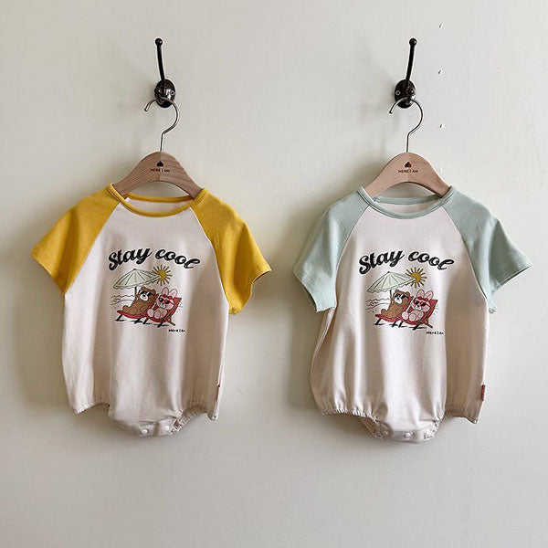 Stay Cool Bodysuit Korean infant bodysuit in yellow made in Korea