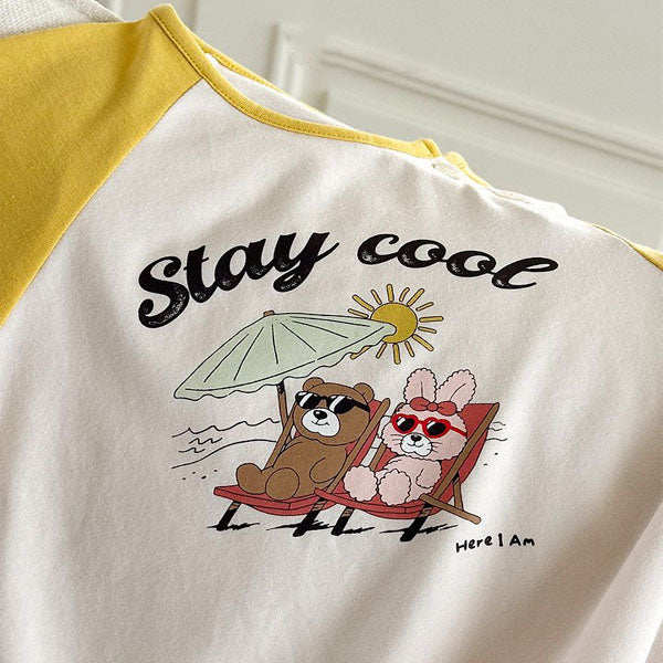 Stay Cool Tee Korean toddler t-shirt in yellow made in Korea