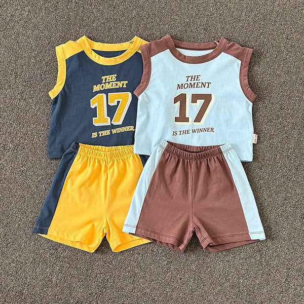 Winner 17 Set Korean infant set in navy yellow made in Korea